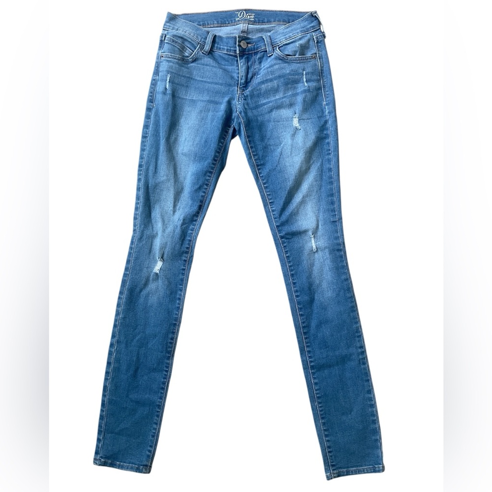 Old Navy Diva Jeans Size 0 XS Skinny Stretch Blue Distressed Women’s Denim